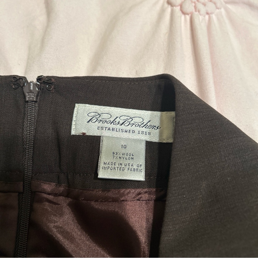 NWT Women’s Brooks Brothers Size 10  93% Wool Skirt- Brown- $108